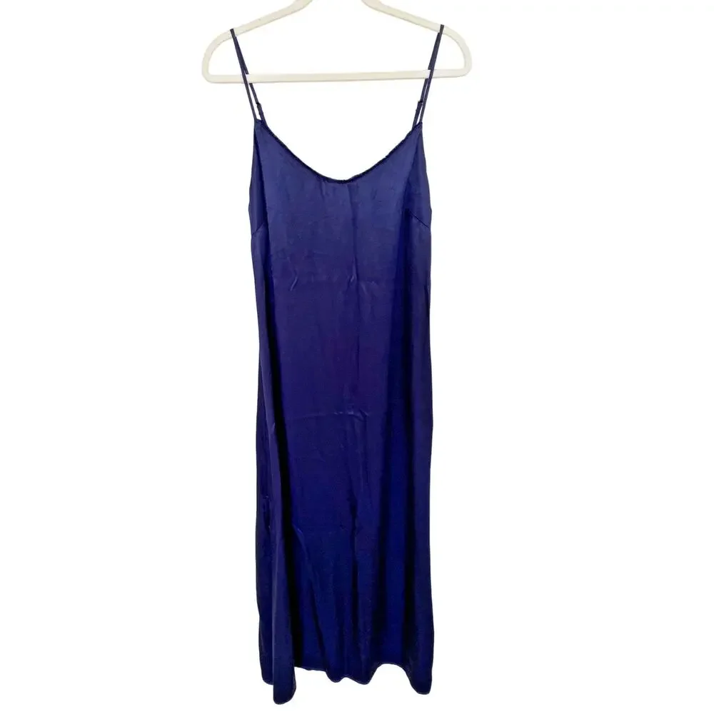 PHARAOH Henri Slip Dress Vintage Satin Sz 1‎ Small Minimalist Vacation Resort